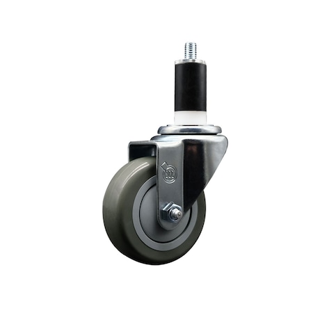 Service Caster 3.5'' SS Gray Poly Wheel Swivel 1-3/8'' Expanding Stem Caster SCC-SSEX20S3514-PPUB-138